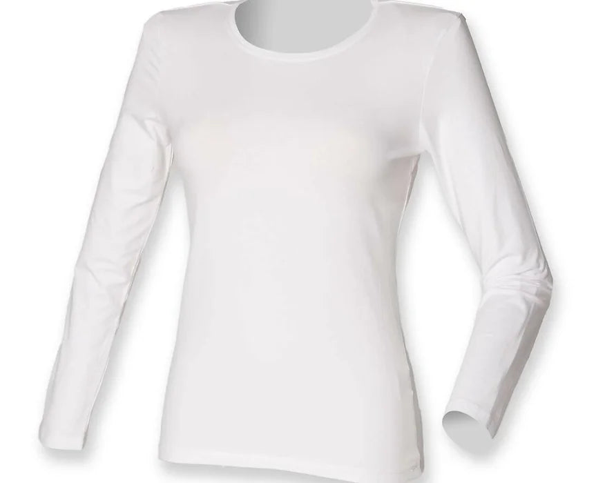 langärmliges Stretch-T-Shirt im Skinny Fit für Damen