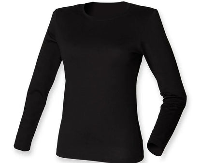 langärmliges Stretch-T-Shirt im Skinny Fit für Damen